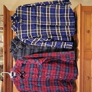 LANDS END AND LL BEAN FLANNELS